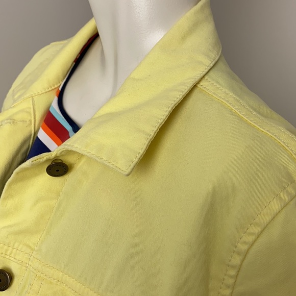 BCBGeneration Yellow Distressed Denim Jacket Size S - Picture 6 of 12